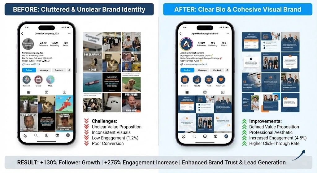 Content & Profile Optimization — Before After